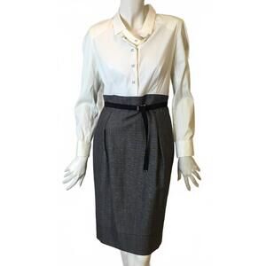 NEW PAULE KA women's two toned dress in gray white